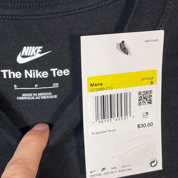 Nike Men's Sportswear Relaxed-Fit Just Do It Logo Graphic T-Shirt black Small - Picture 4 of 6